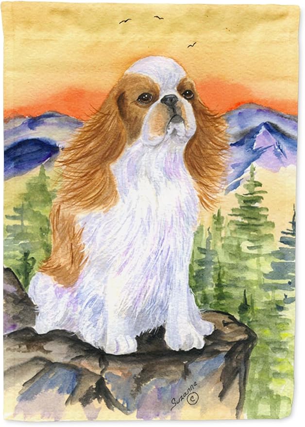 Caroline's Treasures SS8311GF English Toy Spaniel Garden Flag Mailbox Flag Decorative Yard Flag Banner Outside Patio Artwork Yard Flower Beds, Garden Size, Multicolor