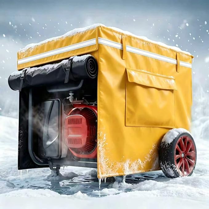 Generator Covers While Running, Generator Covers Heavy-Duty Waterproof, 32X24X24 inches, Top Can Be Opened for Refueling, for 3000W-10000W Frame Type Generators, Yellow