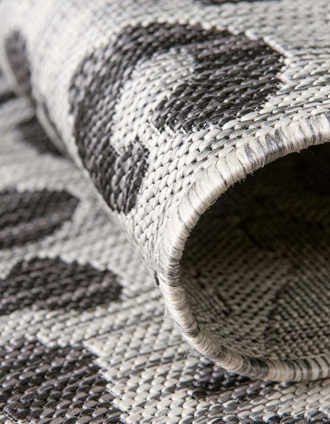 Unique Loom Outdoor Safari Collection Area Rug - Leopard (13' Square, Light Gray/ Gray)
