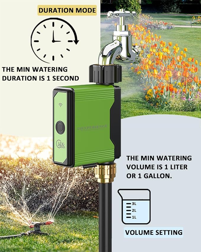 GIEX ZIGBEE Sprinkler Timer GX-02,Built-in Flow Meter, Smart Irrigation Garden Hose Watering Controller Work with TUYA APP and Smart Life APP (ZIGBEE Sprinkler Timer)
