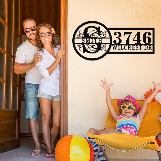 Address Signs,Personalized Modern House Numbers, House Address Signs,Address Signs for Houses,Customized Metal Address Plaques,Custom Metal Address Sign for Outside