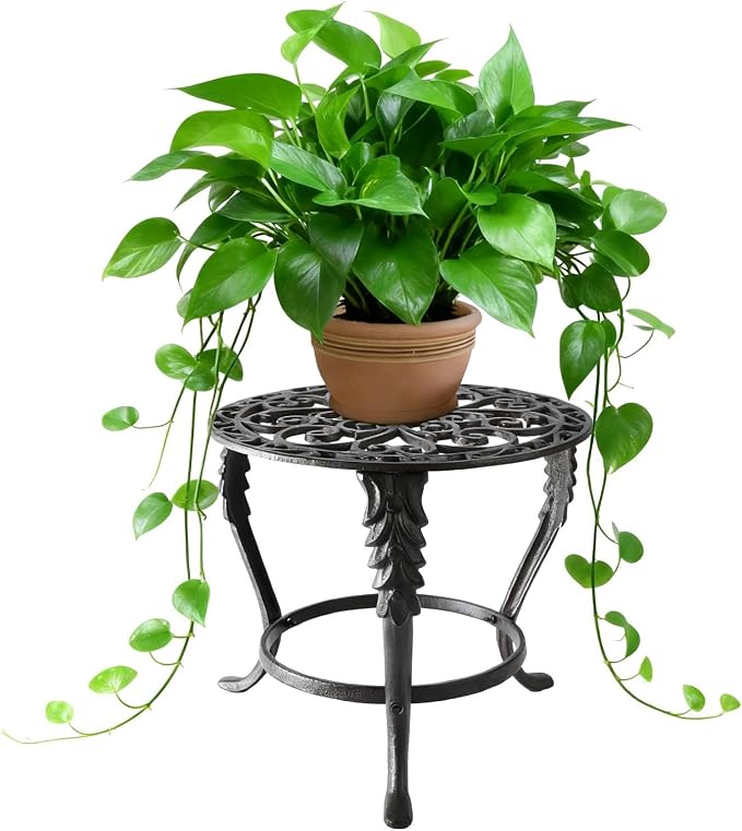 Notakia Plant Stand Indoor Outdoor Clearance Heavy Duty Cast Iron Plant Table for Patio & Garden, Tall Vintage Decorative Metal Plant Rack, Wrought Iron Flower Pot Holder for Home Garden Porch Yard