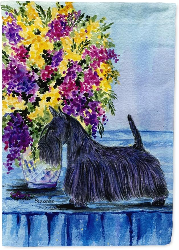 Caroline's Treasures SS8309GF Scottish Terrier Garden Flag Mailbox Flag Decorative Yard Flag Banner Outside Patio Artwork Yard Flower Beds, Garden Size, Multicolor