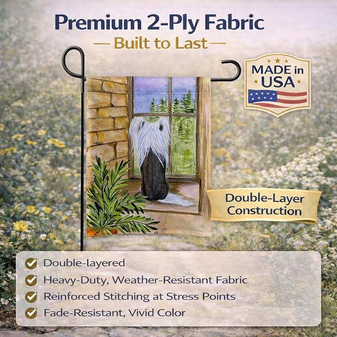Caroline's Treasures SS8121GF Chinese Crested Garden Flag Mailbox Flag Decorative Yard Flag Banner Outside Patio Artwork Yard Flower Beds, Garden Size, Multicolor
