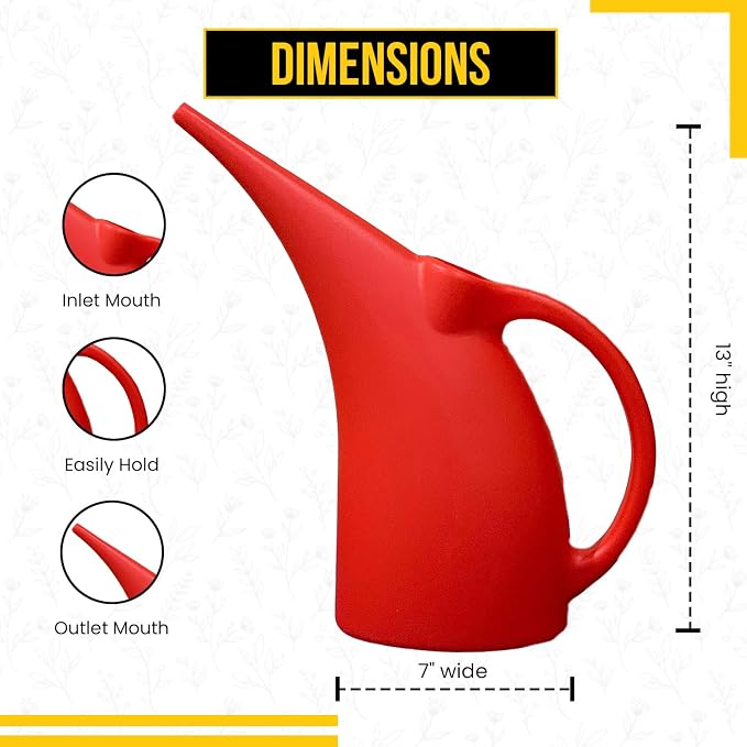 KP KOOL PRODUCTS Watering Can 1/2 Gallon - Small Watering Can for Indoor & Outdoor Plants - Red Plant Waterer - Plastic Water Can for Garden - 1 Pack