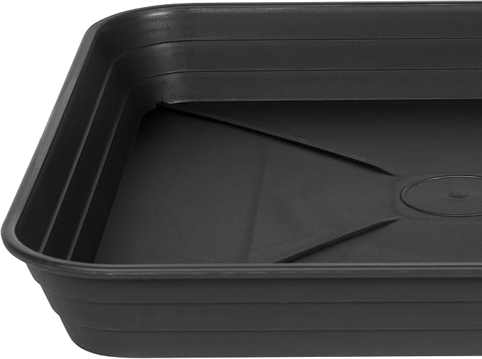 4 Pack Square Plant Saucer Tray 18 inch, Heavy Duty Plastic Plant Saucers for Indoors Outdoor, Flower Plant Drip Trays for Pots, Square Seed Starting Tray, Seedling Growing Trays