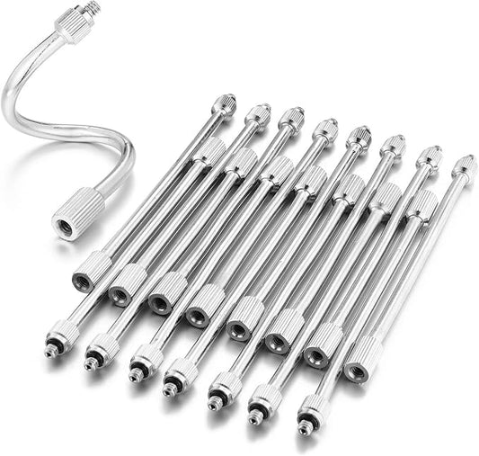 CozyCabin 15 Packs Flexible Mister Nozzle Extensions, Brass Mist Rod for Mister Nozzles, Bendable Copper Extended Pole 10/24 UNC for Garden, Humidification, Outdoor Cooling, Dust Control(5.9 Inch)