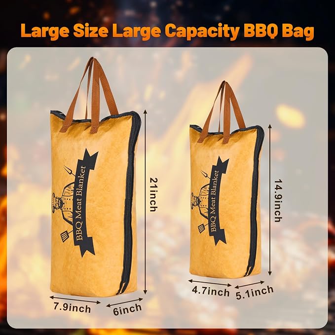21&15 Inch BBQ Blanket for Resting Meat, Air Fryer/Dough/Kitchen/Smoker Accessories Party Picnic Camping-Insulated Bag for Brisket/Pork Shoulder/Turkey, Grill Accessories Gifts for Men, Dad