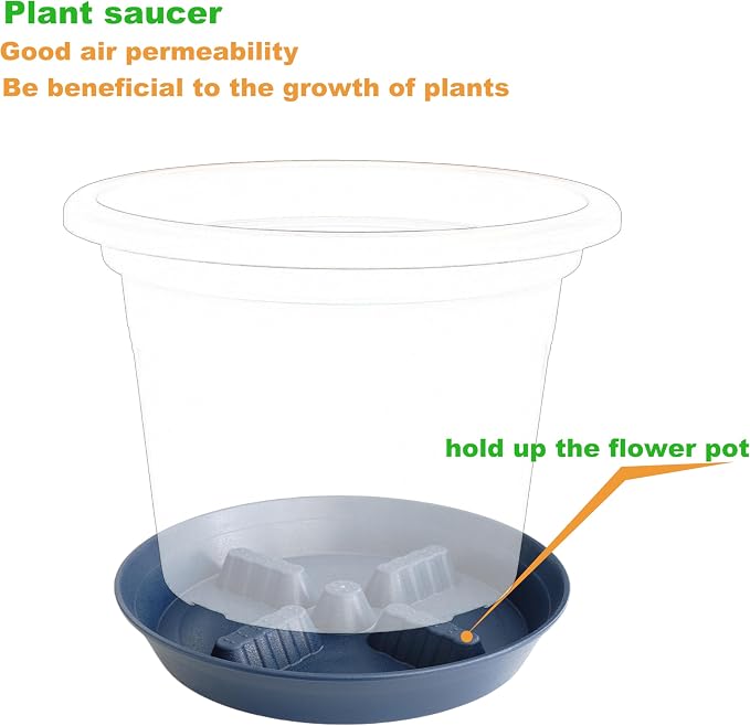 4 Pack Plant Saucer 10 inch, 8 12 14 17 inch, Plant Stand Plastic Plant Saucers for Indoors Outdoor, Heavy Duty Flower Plant Risers for Inside Pots, Pot Saucers for Plants, Grow Bags Saucers