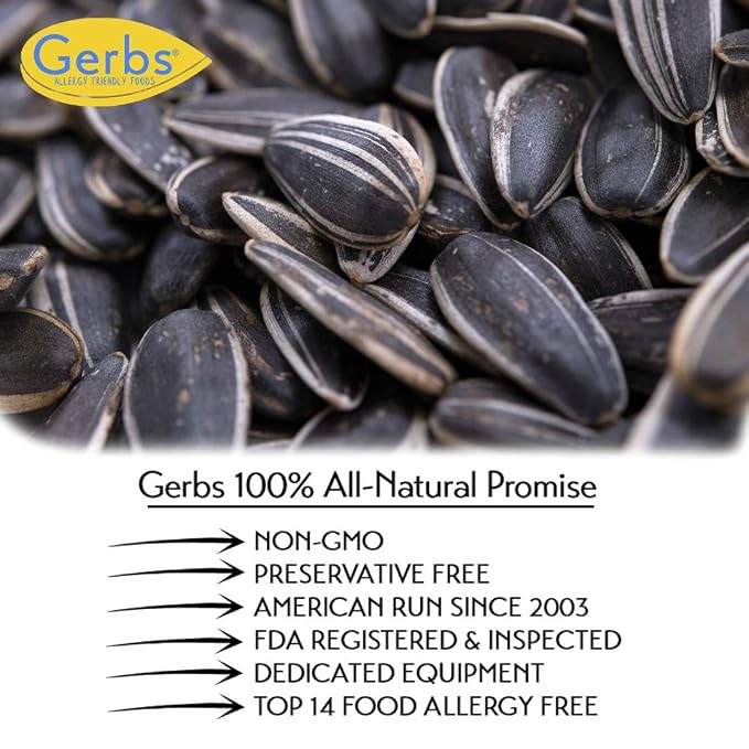 Lightly Sea Salted Sunflower Seed in Shell by Gerbs - 2 LBS - Top 11 Food Allergen Free & Non GMO - Premium Dry Roasted Seeds – COG USA