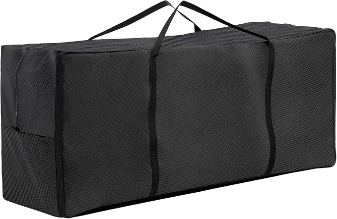 Turtle Life Cushion Storage Bag, Outdoor Patio Heavy Duty Storage Bag with Zipper and Handle, Black