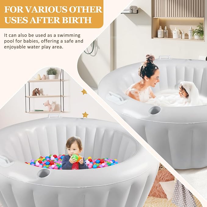 Birthing Tub, Lnflatable Birth Pool, Home Water Birth Kit, Premium Birthing Tub, Multi Functional Swimming Pool, Kit for Expectant Mothers