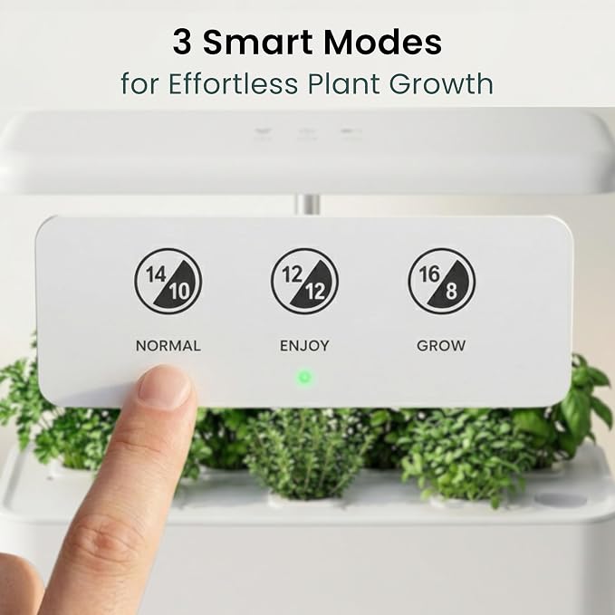Nouri Hydroponics Growing System, 7 pod Smart Indoor Herb Garden Kit with LED Grow Lights, Hydroponic Herb Garden Indoor for Plant Lovers, Gardeners, Kitchen, Basil Seeds Included