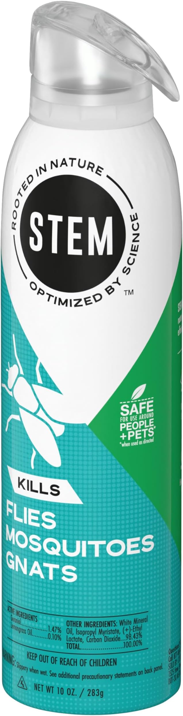 STEM Kills Flies, Mosquitoes and Gnats: Plant-Based Active Ingredient Bug Spray, Botanical Insecticide for Indoor and Outdoor Use; 10 fl oz (Pack of 3)