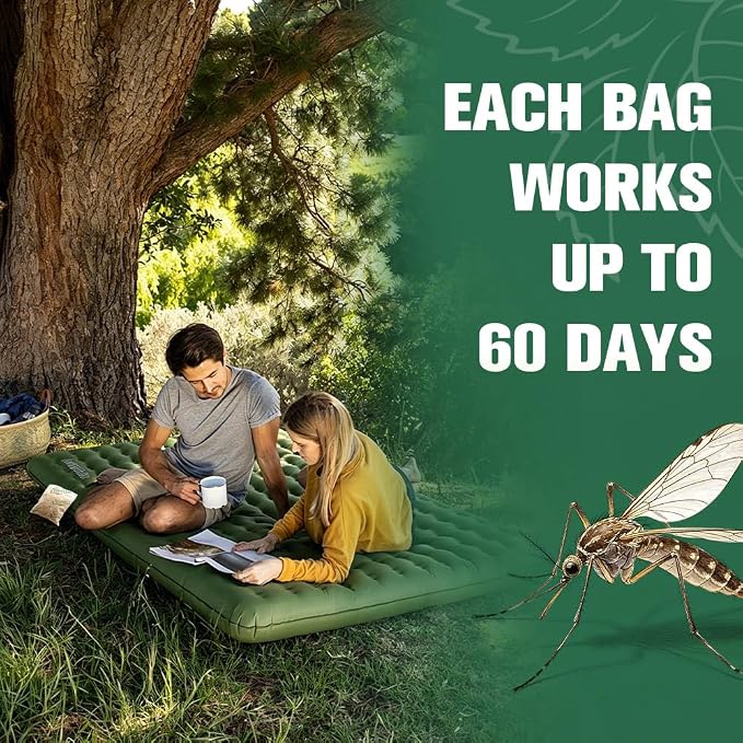 Mosquito Repellent Outdoor Patio, Backyard Mosquito Repellents, Mosquito Deterrent Indoor for Home, Mosquito Repellent for Door, Keep Mosquito Away from Garage, Last up to 2 Months-8 Pouches