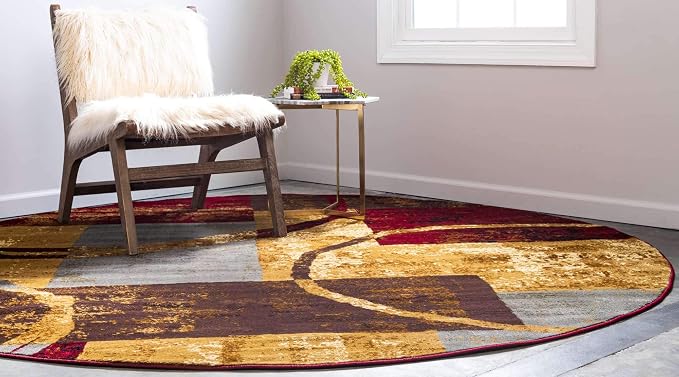 Unique Loom Barista Collection Area Rug - Kouillou (3' 3" Round, Multi/ Brown)