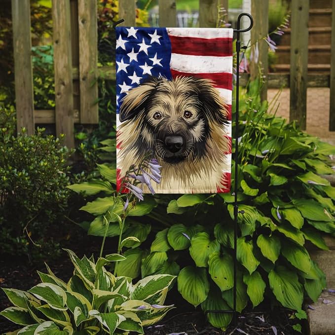 Caroline's Treasures CK6587GF Karst Shepherd American Flag Garden Flag Mailbox Flag Decorative Yard Flag Banner Outside Patio Artwork Yard Flower Beds, Garden Size, Multicolor