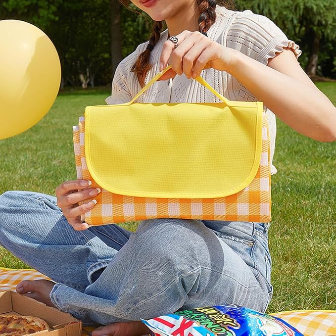 LRUUIDDE Extra Large 80"x 80" Beach Blanket, Outdoor Picnic Blankets, Waterproof Sandproof Portable Blankets, Foldable and Lightweight for Spring Summer Camping, Beach, Park