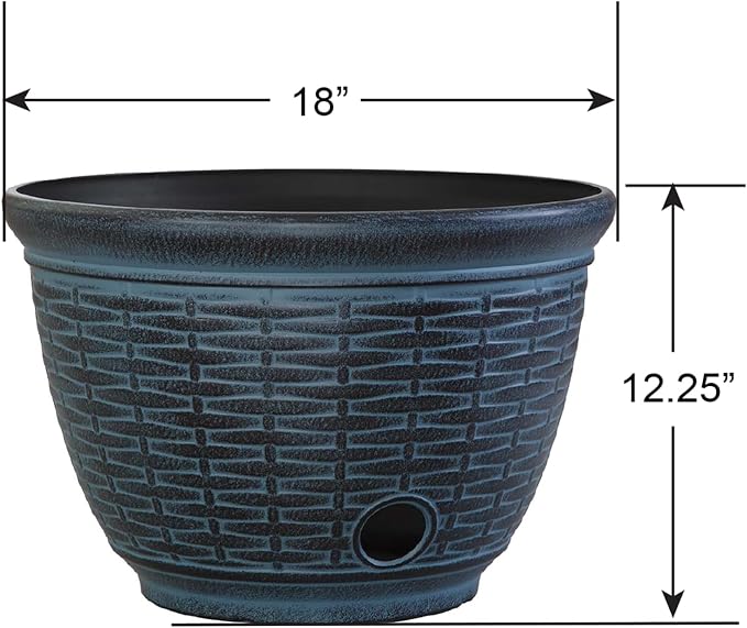 Liberty Garden 1920-N Wicker High Density Resin 100' Garden Hose Pot