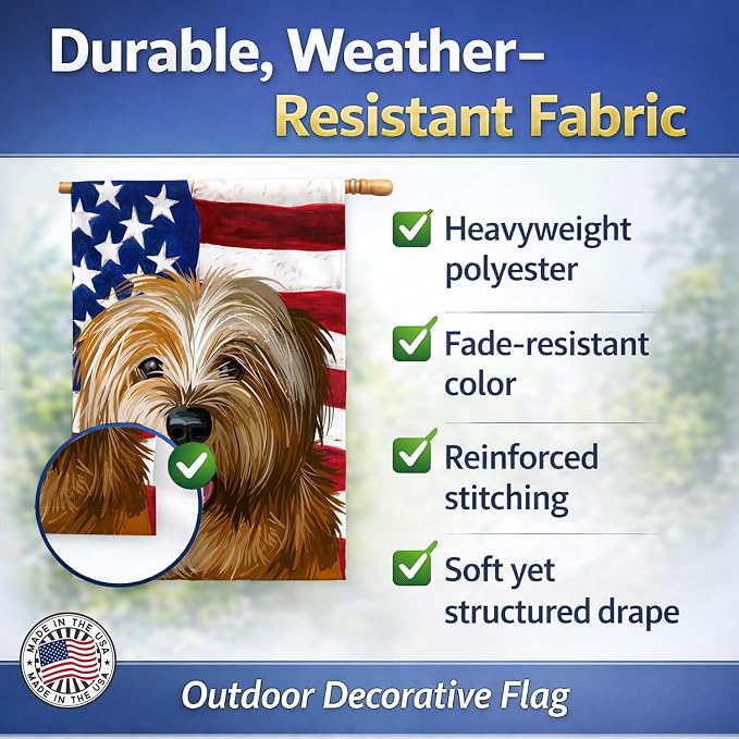 Caroline's Treasures CK6627CHF Norfolk Terrier Dog American Flag House Flag Large Porch Sleeve Pole Decorative Outside Yard Banner Artwork Wall Hanging, Polyester, House Size, Multicolor