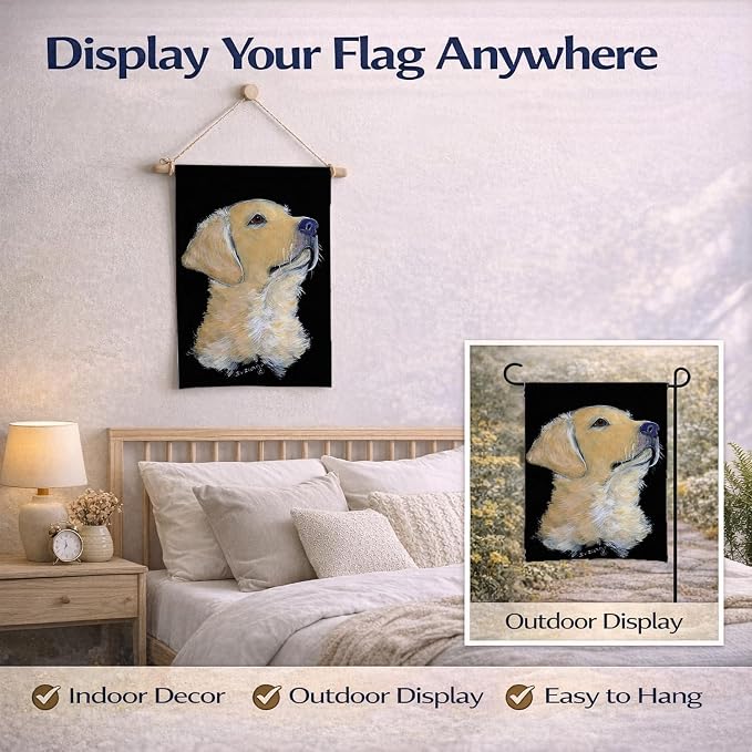 Caroline's Treasures SS8960GF Golden Retriever Garden Flag Mailbox Flag Decorative Yard Flag Banner Outside Patio Artwork Yard Flower Beds, Garden Size, Multicolor