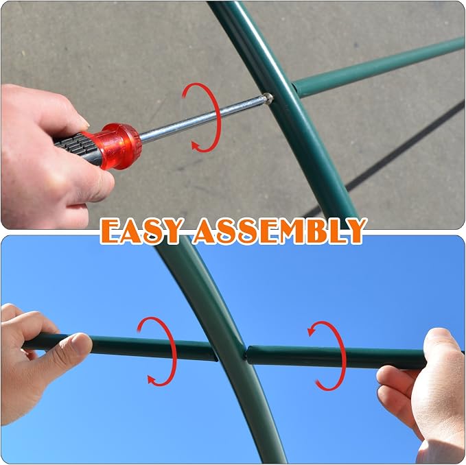 Greenhouse Replacement Frame for 16' X 7' X 7' Larger Hot Garden House , Support Arch Frame Climbing Plants/Flowers/Vegetables (16' X 7' X 7')