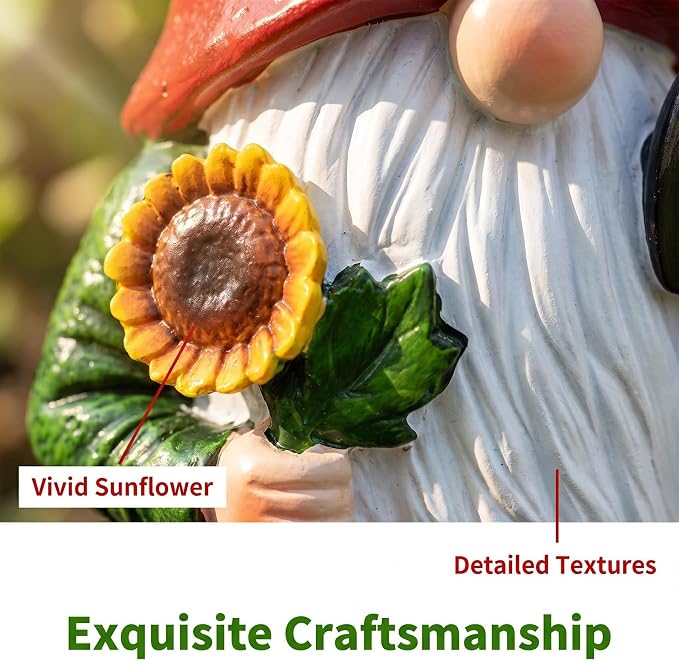 Hide A Key Outside Garden Gnome Statue, Outdoor Key Hiders Hidden Spare Key Holder Lock Box with Rotating Clasp, Yard Lawn Patio Garden Decor for Homeowners