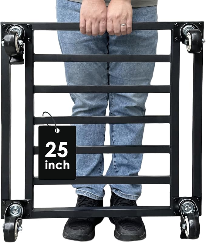 25" Plant Stand with Wheels Heavy Duty,Extra Large Metal Plant Caddy with Industrual Caster,Rolling Square Plant Rollers for Large Pots Plants,Plant Dolly for Indoor Outdoor Use