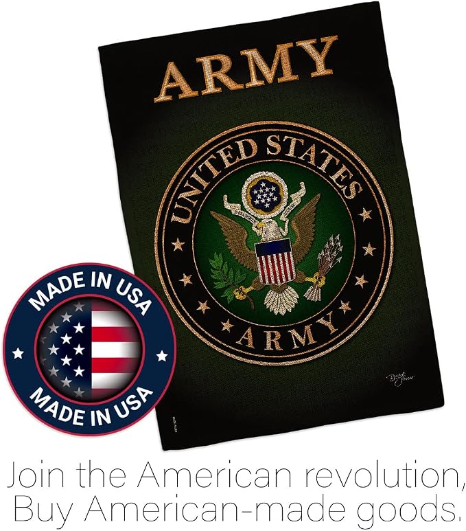 Army Burlap Garden Flag - Set Wall Hanger Armed Forces Rangers United State American Military Veteran Retire Official - House Decoration Banner Small Yard Gift Double-Sided Made in USA 13 X 18.5