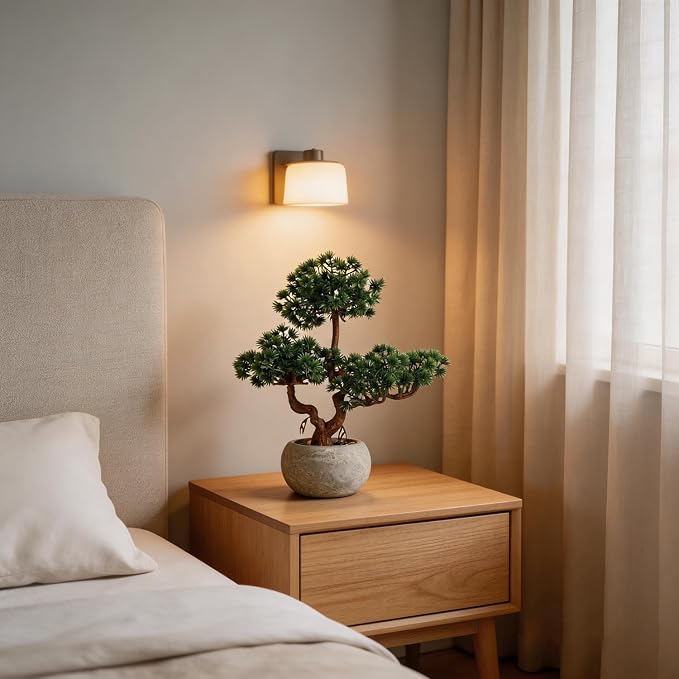 TOARTi Artificial Bonsai Tree Potted Plant with Pot, 11" Tall Small Fake Potted Faux Plant Desk Decor, Realistic Decorative Plants Indoor Shelf Decor for for Home Bedroom Bathroom Office Desk