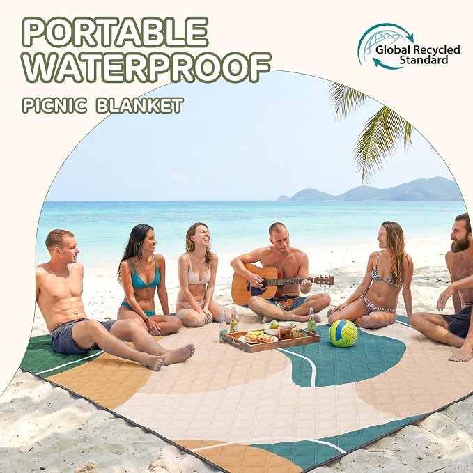Genovega Waterproof Beach Blanket Picnic Outdoor Mat Rug Adult Men Guy Him Brother Dad Boyfriend Uncle Niece Best Friend Friendship Grandpa Grandfather Husband Son in Law Happy Birthday Unique Gift