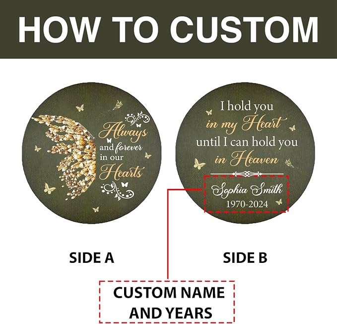 ASTARIN Memorial Butterfly 36" Wind Chimes, Personalized Name Sympathy Wind Chime, in Memory of Loss Mom Loved One, Large Deep Tone Bereavement Windchimes for Outdoors Clearance(Produced in Texas)