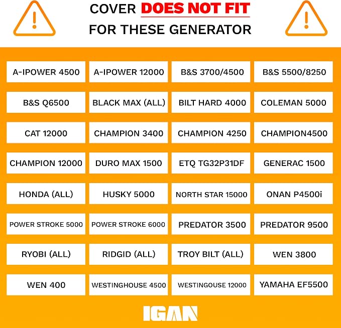 IGAN Generator Covers While Running Pro-Max for most 3500w-12000w Generators - Ultra Heavy Duty Generator Covers for Outside with Windproof Kit - Portable Waterproof Generator Cover, Gray