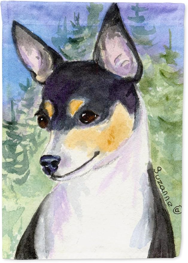 Caroline's Treasures SS8927GF Rat Terrier Garden Flag Mailbox Flag Decorative Yard Flag Banner Outside Patio Artwork Yard Flower Beds, Garden Size, Multicolor