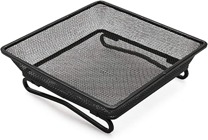 Ground Bird Feeder Tray 8 inches Square Platform Metal Mesh Seed Holder Outdoor Garden Decoration for Attracting Wild Birds