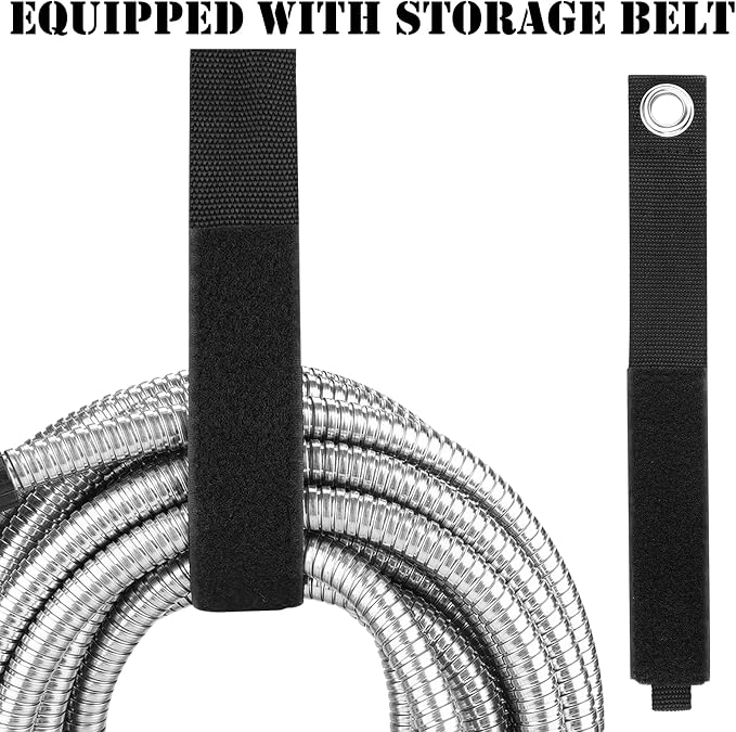75ft Garden Hose Made by Metal with Super Tough and Soft Water Hose, Household Stainless Steel Hose, Mighty Garden Hose with Adjustable Nozzle, No Kinks and Tangles, Easy to Store with Storage Strap