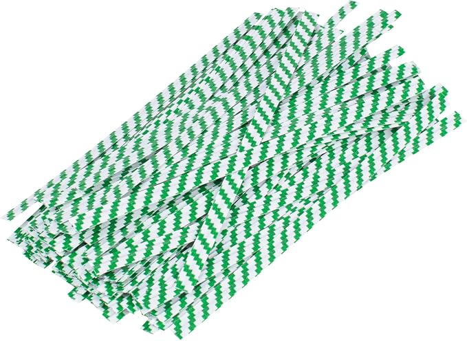 Restaurantware Twist Ties 500 Pack of 4-Inch Reusable Paper Bag Ties Laminated Gripping Strong Green Flush-Cut Bread, Candy, Coffee, Cookie, Bakery Bag, Party, Gifts, Cake Pops, Packaging
