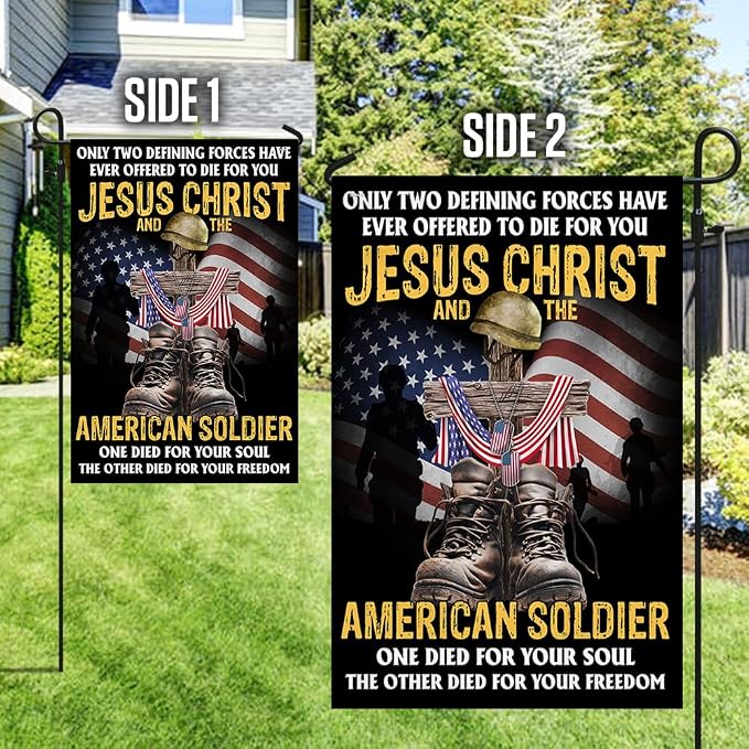 FLAGWIX American Army Veteran Flag - USA Premium Polyester American Garden Flag 12x18 - Patriotic 4th of July Memorial Day Veterans Day Decorations For Home Garden, Decorative Indoor Outdoor Flag
