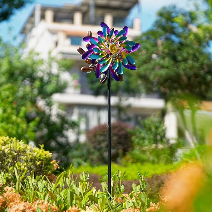 Stargarden Kinetic Wind Spinners Outdoor, 13.2 x 66 Inches Wind Spinner | Metal Windmill for Yard and Garden Decor