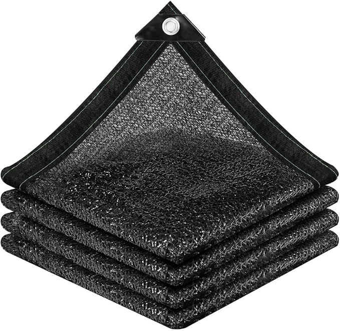 vensovo 50% Sunblock Shade Cloth Net Black Resistant - 12x30 Ft Garden Shade Mesh for Plant Cover, Greenhouse, Chicken Coop, Kennels, Tomatoes Plants