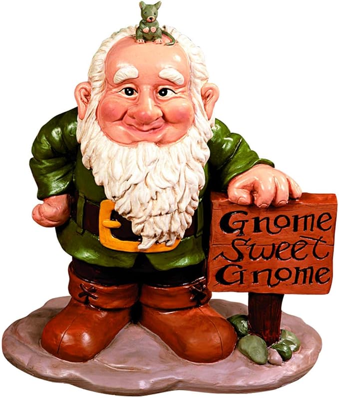 Fun Express Garden Gnomes Outdoor Statue | 5 Interchangeable Seasonal Hats, Resin Gnome Figurines, Yard Decorations, Christmas Halloween Easter Holiday Gnome Decor