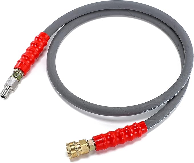 M MINGLE Pressure Washer Jumper Hose, 5 FT Whip Hose for Power Washer | 3/8 Inch Quick Connect, Hot & Cold Water Compatible, Connect Pump to Hose Reel