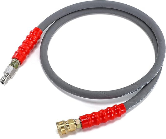 M MINGLE Pressure Washer Jumper Hose, 5 FT Whip Hose for Power Washer | 3/8 Inch Quick Connect, Hot & Cold Water Compatible, Connect Pump to Hose Reel