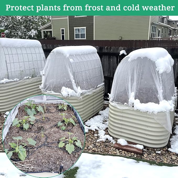 Plant Covers Freeze Protection with Ultra Fine Mesh Reusable Floating Row Cover for Plants Vegetables Flowers Fruits Frost Sun Protection 1.2oz/yd² (6.5x10ft,2pc)
