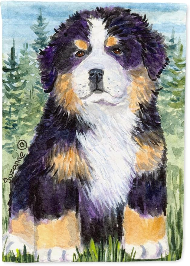 Caroline's Treasures SS8861GF Bernese Mountain Dog Garden Flag Mailbox Flag Decorative Yard Flag Banner Outside Patio Artwork Yard Flower Beds, Garden Size, Multicolor