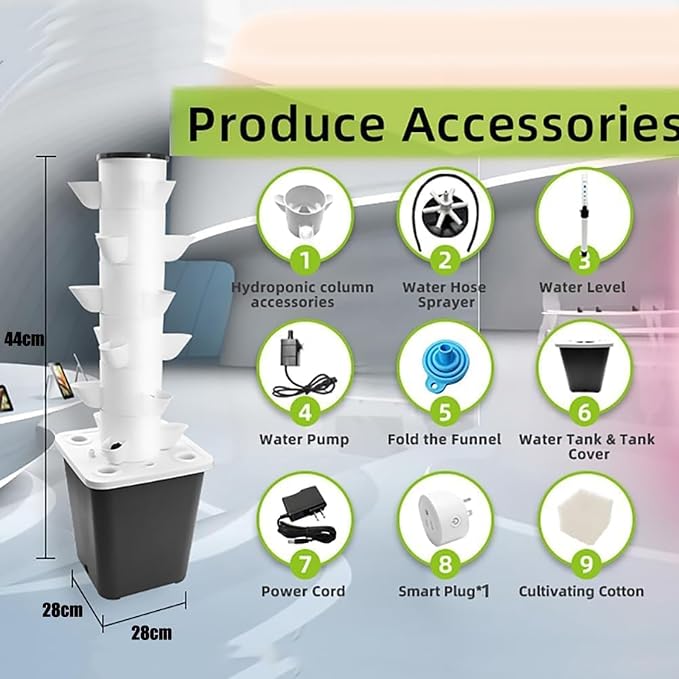 DIY Balcony Hydroponic Growing System Detachable PP Colonization Cups Home Garden Farm Greenhouse Vertical Tower Planters (Color : 30holes)
