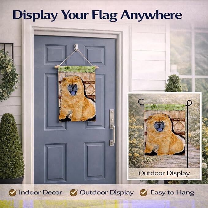 Caroline's Treasures SS8875GF Chow Chow Garden Flag Mailbox Flag Decorative Yard Flag Banner Outside Patio Artwork Yard Flower Beds, Garden Size, Multicolor