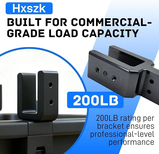 Garden Cart Sidewall Attachments (2-Pack) - 200LB Capacity Each, 250g Per Bracket, One-Piece Molded Nylon, Fits Standard 3/4"x2"x2.5" Holes, Black