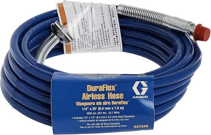 Graco 247339 1/4-Inch Airless Hose, 25-Foot, Dark Blue