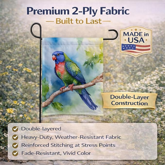 Caroline's Treasures Pionus Garden Flag Mailbox Flag Decorative Yard Flag Banner Outside Patio Artwork Yard Flower Beds, Garden Size, Multicolor